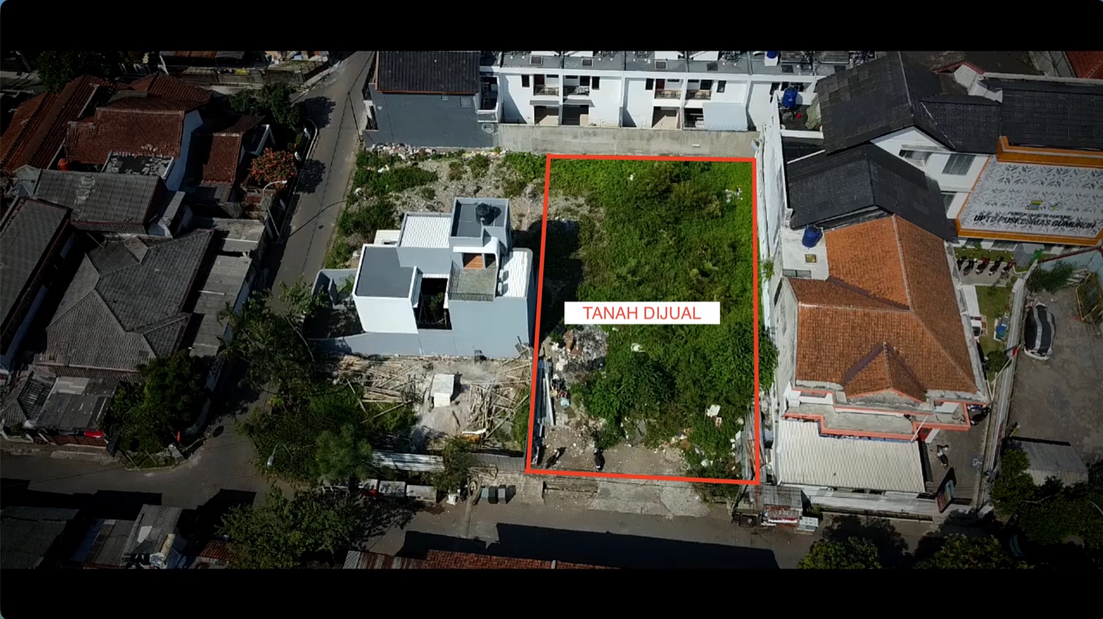 Foto drone aerial tanah 547 m² di Jl. Rancagoong, Buah Batu, Bandung